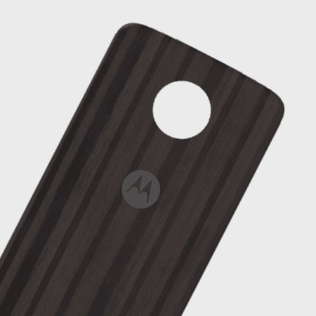 Official Motorola Moto Z Shell Wood Style Back Cover - Charcoal Ash