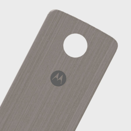 Official Motorola Moto Z Shell Wood Style Back Cover - Silver Oak