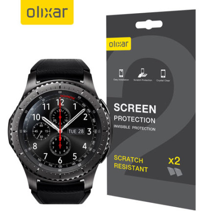 Olixar Samsung Gear S3 Smartwatch Film Screen Protector 2-in-1 Pack