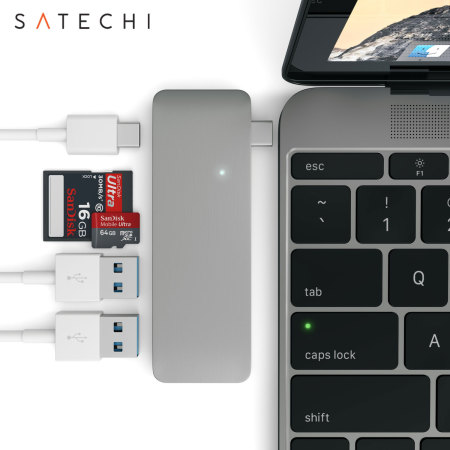 Adaptador Satechi USB-C con puertos USB - Gris Espacial