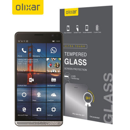 Olixar HP Elite x3 Tempered Glass Screen Protector - Black
