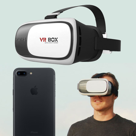VR BOX Virtual Reality iPhone 7 Plus Headset - Vit / Svart