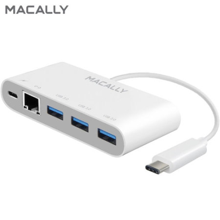 Macally USB-C 4-Port USB Hub & Ethernet Adapter