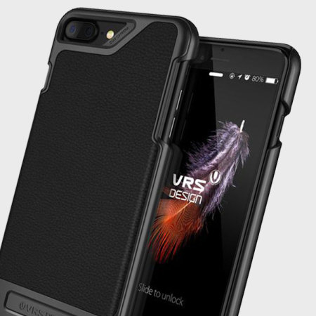 vrs design simplimod leather-style iphone 7 plus case - black