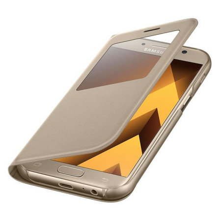Original Samsung Galaxy A5 2017 Tasche S View Premium Cover in Gold