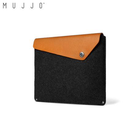 Housse MacBook Pro Retina 15 pouces Mujjo en cuir – Noire / Brun