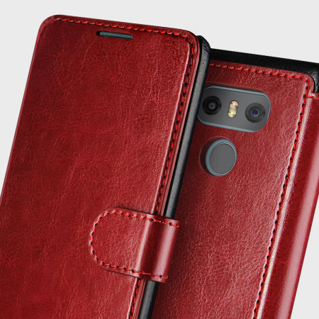 VRS Design Dandy Leather-Style LG G6 Wallet Case - Wijn
