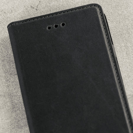 Olixar Genuine Leather Samsung Galaxy J3 2017 Suojakotelo - Musta