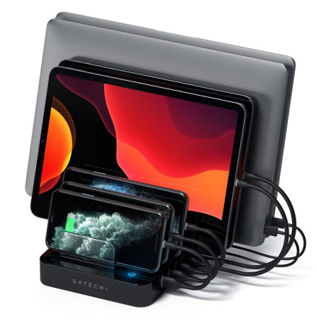 Satechi 7 Port USB Charging Station Dock For Phones & Tablets - Black