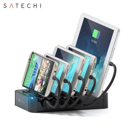 Satechi 5 Port USB Charging Station Dock For Phones & Tablets - Black