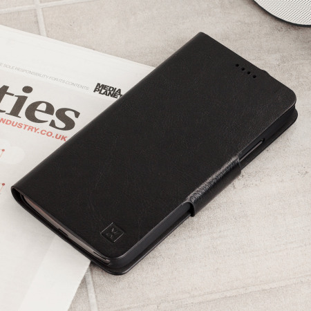 Olixar Lederen Stijl Moto G5 Plus Portemonnee Case - Zwart
