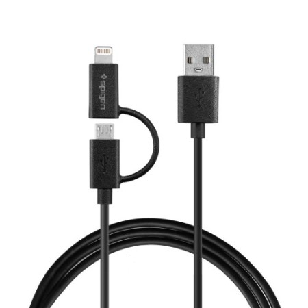 Spigen 2-in-1 Dual Cable with Micro USB and Lightning Adapter