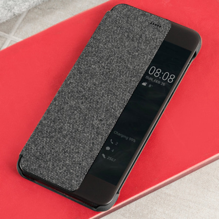 Coque Officielle Huawei P10 Plus Smart View Flip – Gris sombre