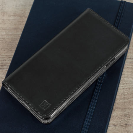 Olixar Genuine Leather Huawei P10 Plånboksfodral - Svart