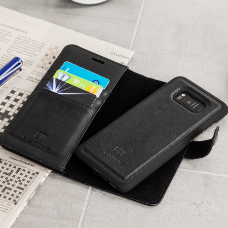 2-in-1 Magnetische Samsung Galaxy S8 Plus Brieftaschen / Hülle - Schwarz