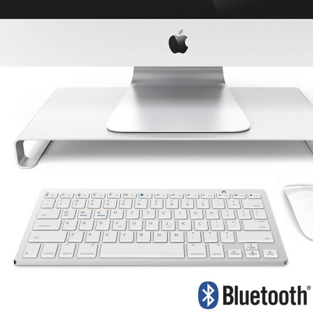 Wireless Bluetooth Keyboard - Silver & White