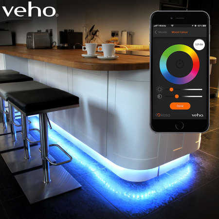 Veho Kasa Colour Changing 3m LED Smart Strip Lighting Kit Mobile