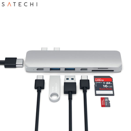 Ethernet Gigabit Port de Type-C Gris Sideral 30Hz lecteur de cartes SD/Micro SD Satechi Adaptateur Multi-Ports 4K HDMI et 3 Ports USB pour MacBook 12 et nouveau MacBook Pro 2016