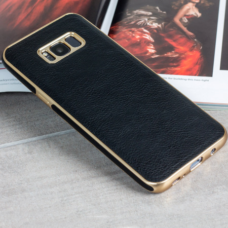 Olixar Makamae Lederlook Samsung Galaxy S8 Case - Zwart