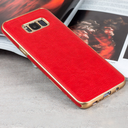 Olixar Makamae Leather-Style Samsung Galaxy S8 Plus Case - Red