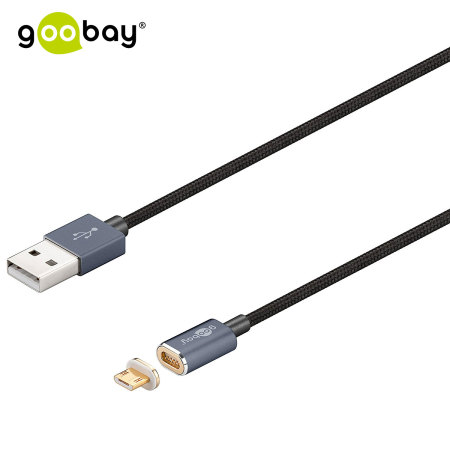 Câble Micro USB Goobay charge sync Magnétique - Noir / Argent