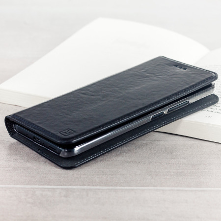 Housse HTC U11 Olixar Portefeuille en cuir véritable – Noire