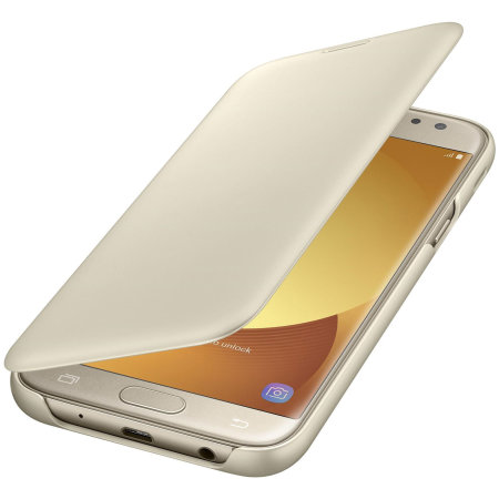Original Samsung Galaxy J5 2017 Tasche Flip Wallet Cover in Gold