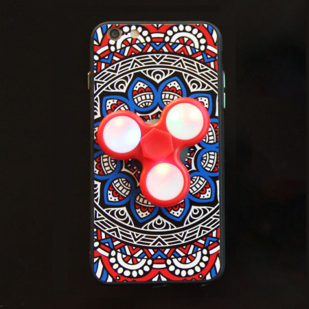 Olixar iPhone 8 / 7 Fidget Spinner Pattern Case - Red / Blue