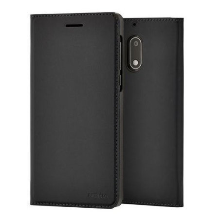 Official Nokia 6 Slim Flip Wallet Case - Black