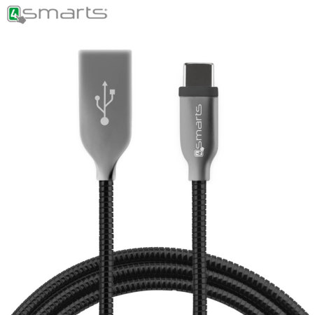 4smarts FERRUMCord 1m USB-C Charge and Sync Cable - Black
