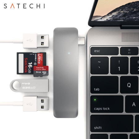 Satechi USB-C Adapter & Hub med 3x USB Laddningsportar - Rymdgrå