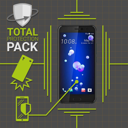 Funda y protector de pantalla de cristal Olixar para HTC U11