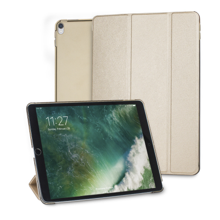 Funda iPad Pro 10.5 2017 Olixar Folding Stand - Transparente / Oro