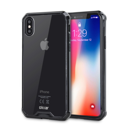 Coque iPhone X Olixar ExoShield Snap-on – Noir / Transparent