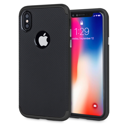 Funda iPhone X Olixar X-Duo - Fibra Carbono Negra