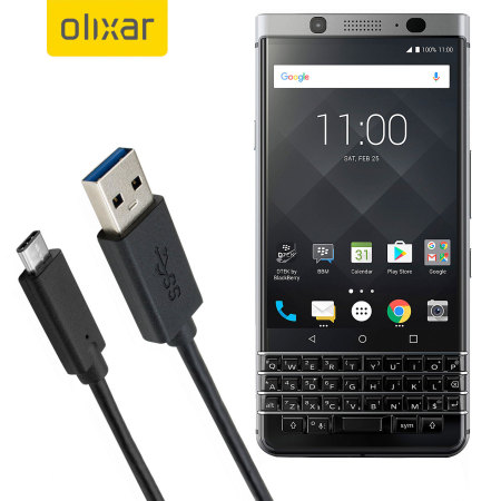 Olixar USB-C BlackBerry KEYone Charging Cable - Black 1m
