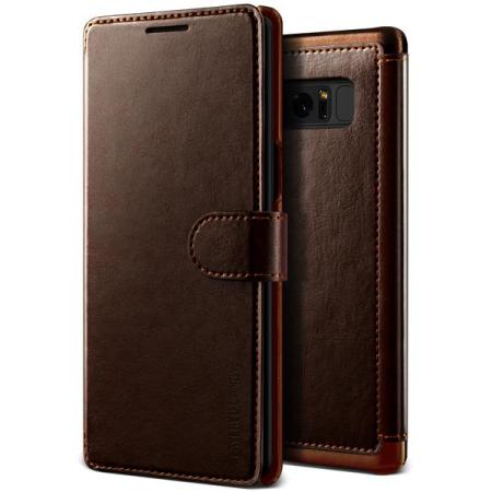 VRS Design Dandy Leather-Style Galaxy Note 8 Plånboksfodral - Brun