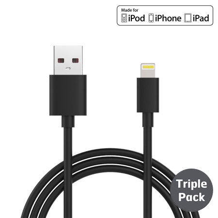 Apple Certified MFi Charge & Sync Lightning USB Cable - Triple Pack