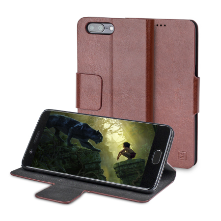 Olixar Leather-Style OnePlus 5 Wallet Case - Brown
