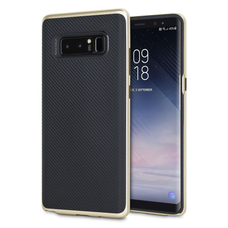 Olixar X-Duo Samsung Galaxy Note 8 Hülle in Carbon Fibre Gold