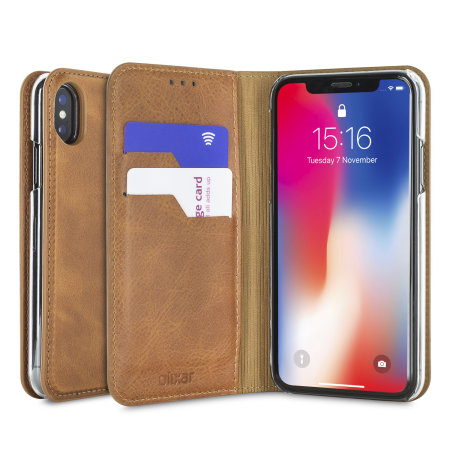 olixar genuine leather iphone x executive wallet case - tan reviews