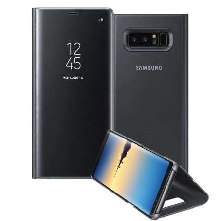 Official Samsung Galaxy Note 8 Clear View Standing Cover Case - Schwarz