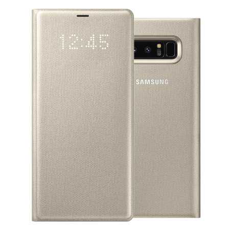 Official Samsung Galaxy Note 8 LED Flip Wallet Deksel - Gull