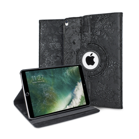Olixar iPad Pro 10.5 Luxury Rotating Stand Fodral - Svart Floral