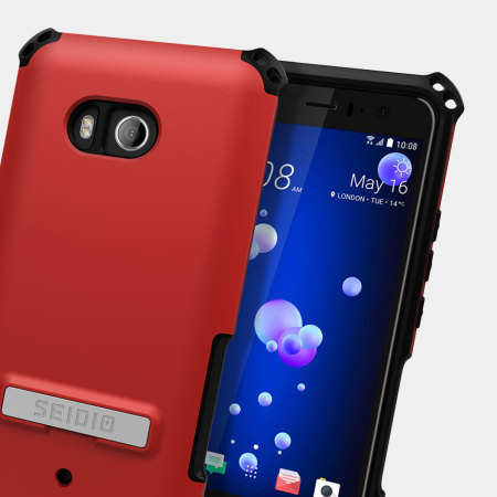 Coque HTC U11 Seidio Dilex avec support béquille – Rouge sombre / Noir