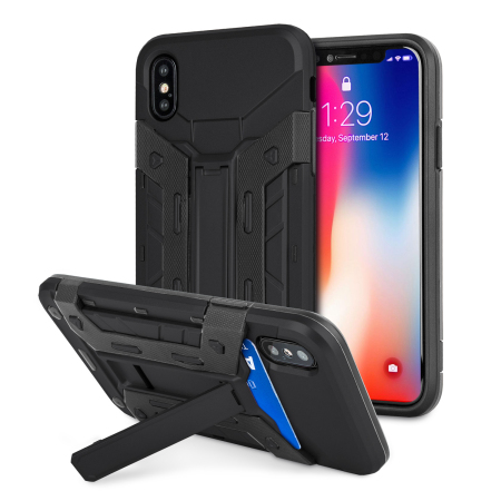 Coque iPhone X Olixar X-Trex robuste avec béquille – Noire