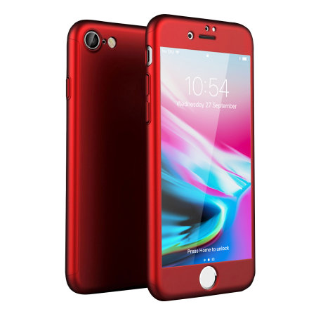 olixar xtrio full cover iphone 8 case & screen protector - red reviews