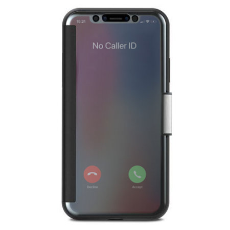 Moshi StealthCover iPhone X Clear View Folio Fodral - Gunmetal