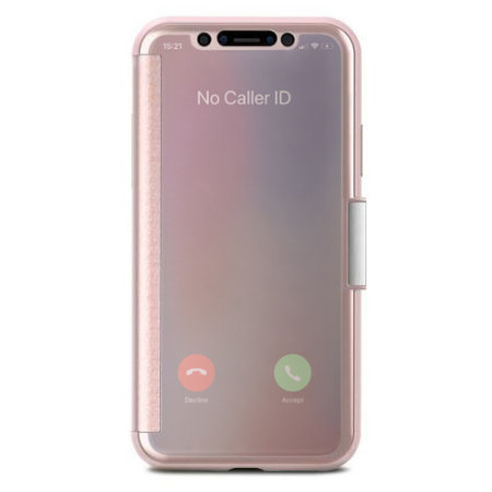 Moshi Stealthcover Iphone X Clear View Folio Case - Champagne Pink