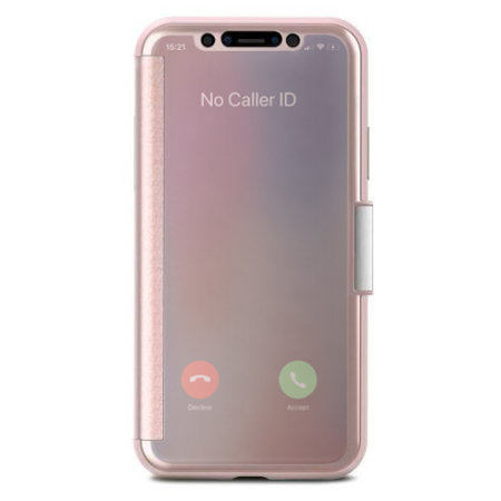 Moshi StealthCover iPhone X Clear View Folio Case - Champagne Pink